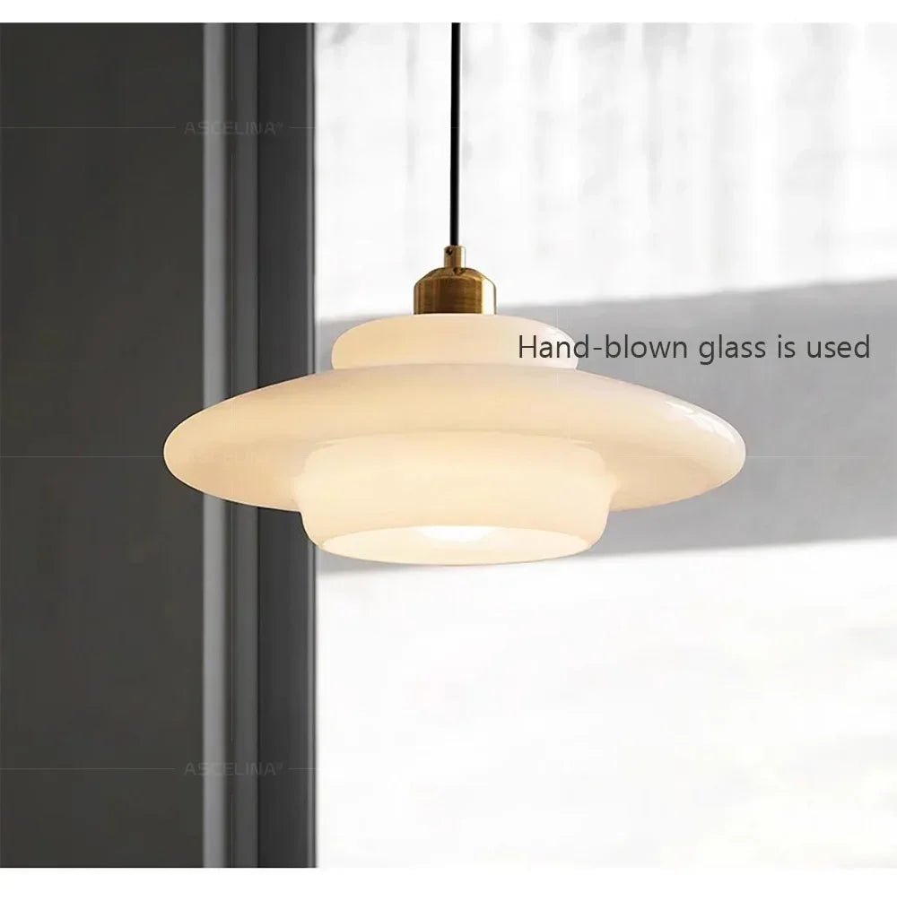 Nordic Minimalist Glass Pendant Light - Single Head Antique Style