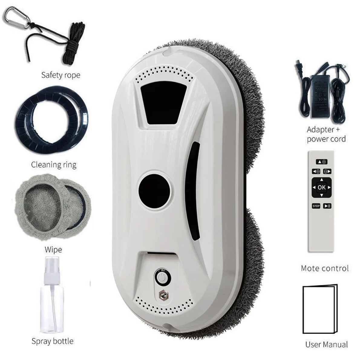 Luxoum™ Intelligent Glass Cleaning Robot with Remote Control & Safety Rope