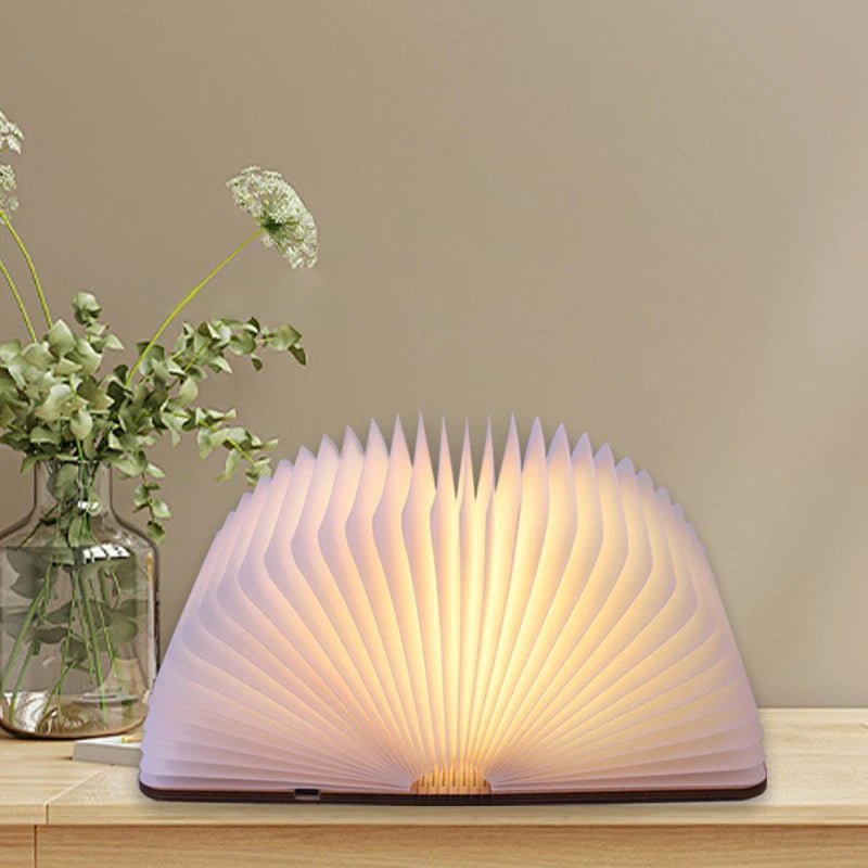 Wooden Book Lamp - Creative USB LED Foldable Reading Light