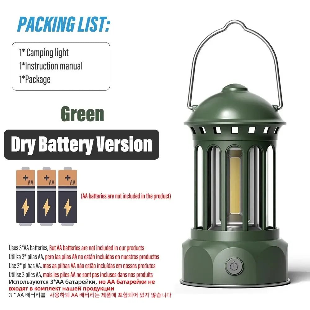 Vintage Roman Pillar LED Camping Lantern - Rechargeable