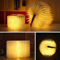 Wooden Book Lamp - Creative USB LED Foldable Reading Light