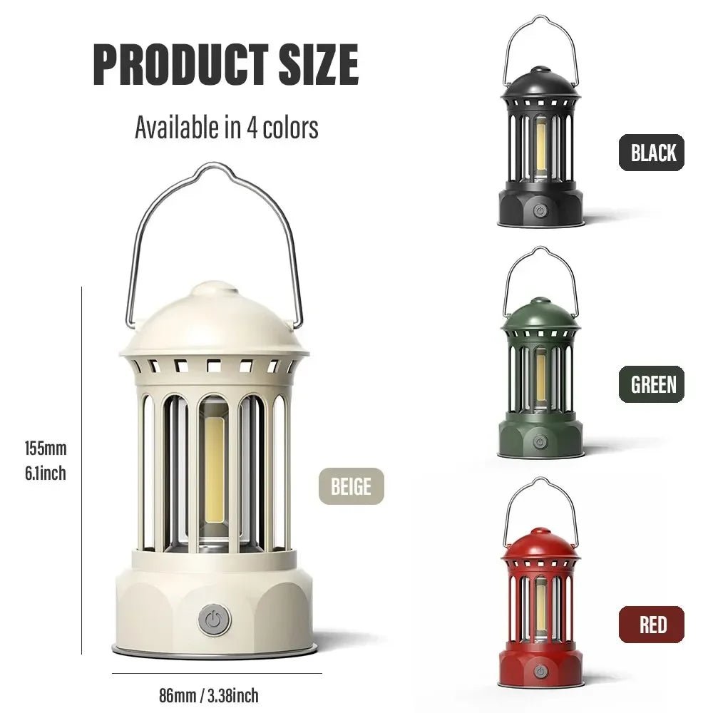 Vintage Roman Pillar LED Camping Lantern - Rechargeable