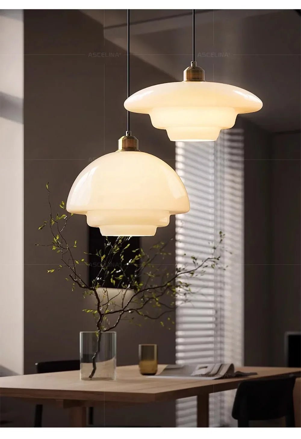 Nordic Minimalist Glass Pendant Light - Single Head Antique Style