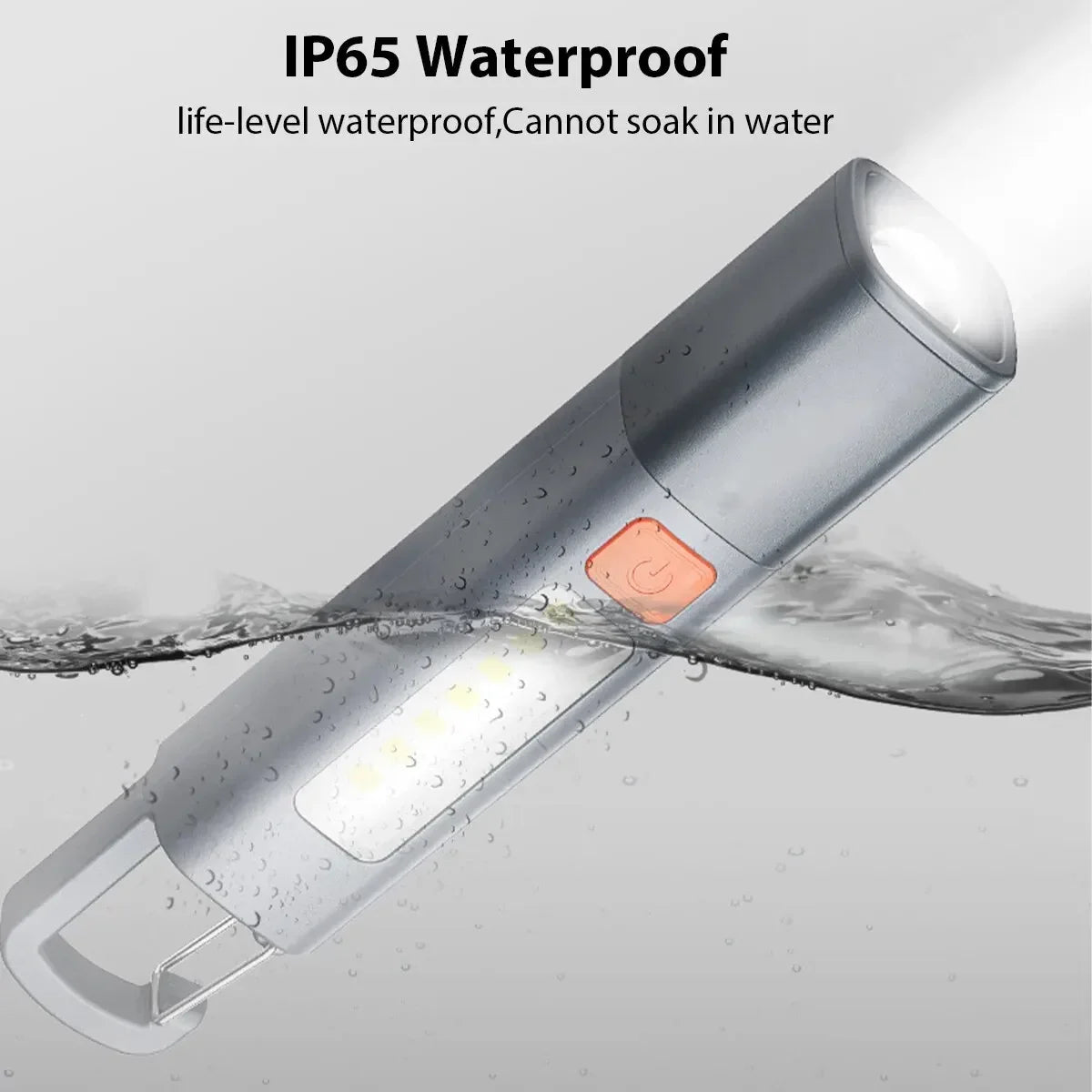 Portable USB Rechargeable LED Flashlight - Strong ABS Body