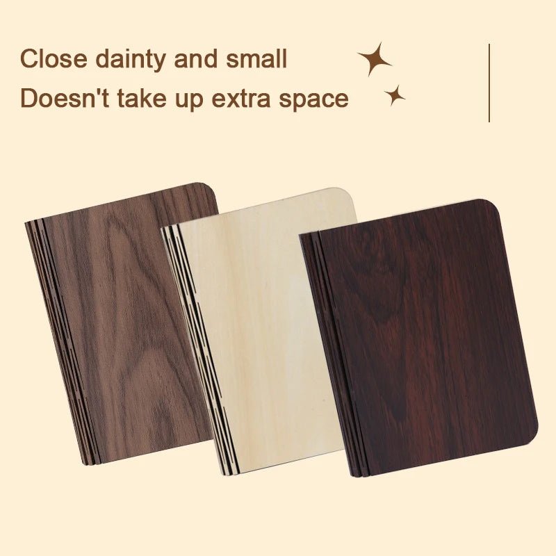 Wooden Book Lamp - Creative USB LED Foldable Reading Light