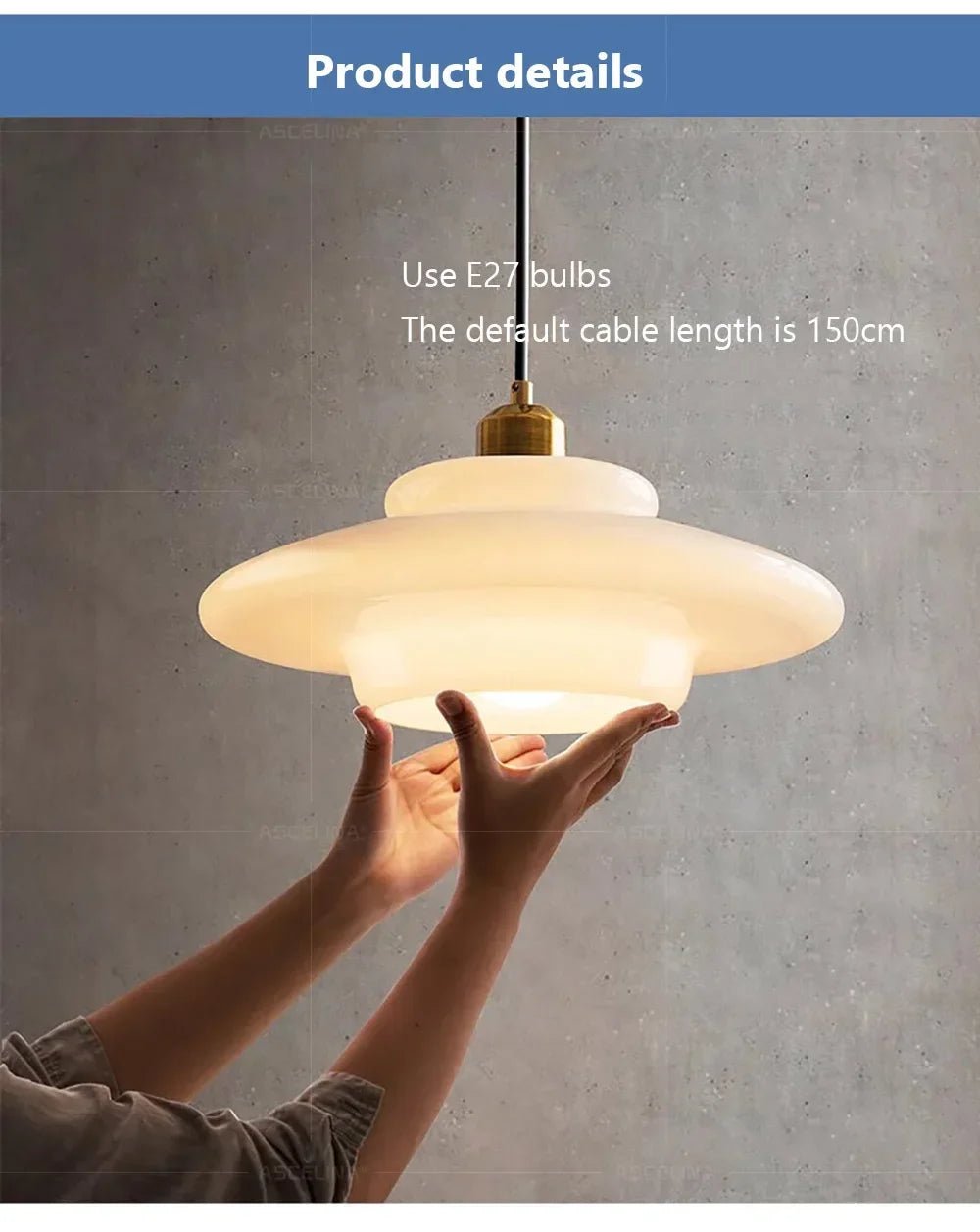 Nordic Minimalist Glass Pendant Light - Single Head Antique Style