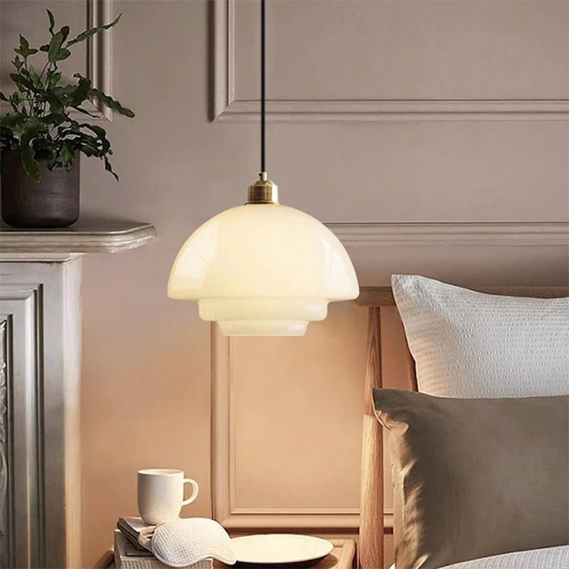 Nordic Minimalist Glass Pendant Light - Single Head Antique Style