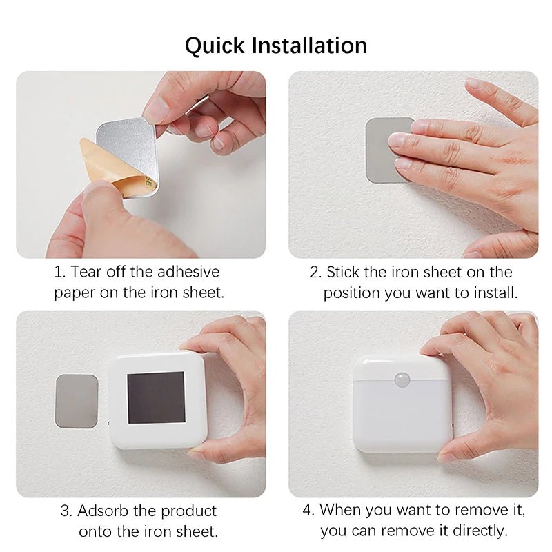 Wireless Motion Sensor LED Night Light - USB Rechargeable Wall Lamp