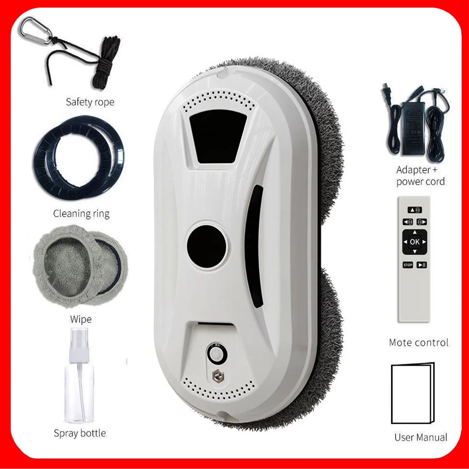 Luxoum™ Intelligent Glass Cleaning Robot with Remote Control & Safety Rope