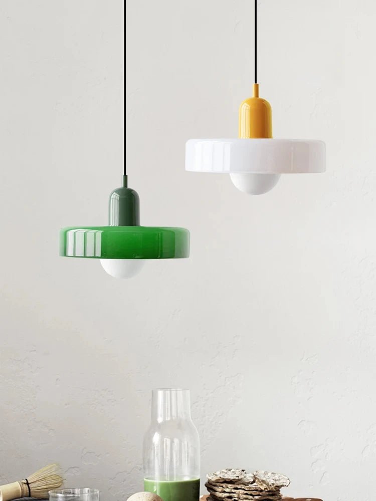 Nordic Glass Chandelier - Modern Bauhaus Design