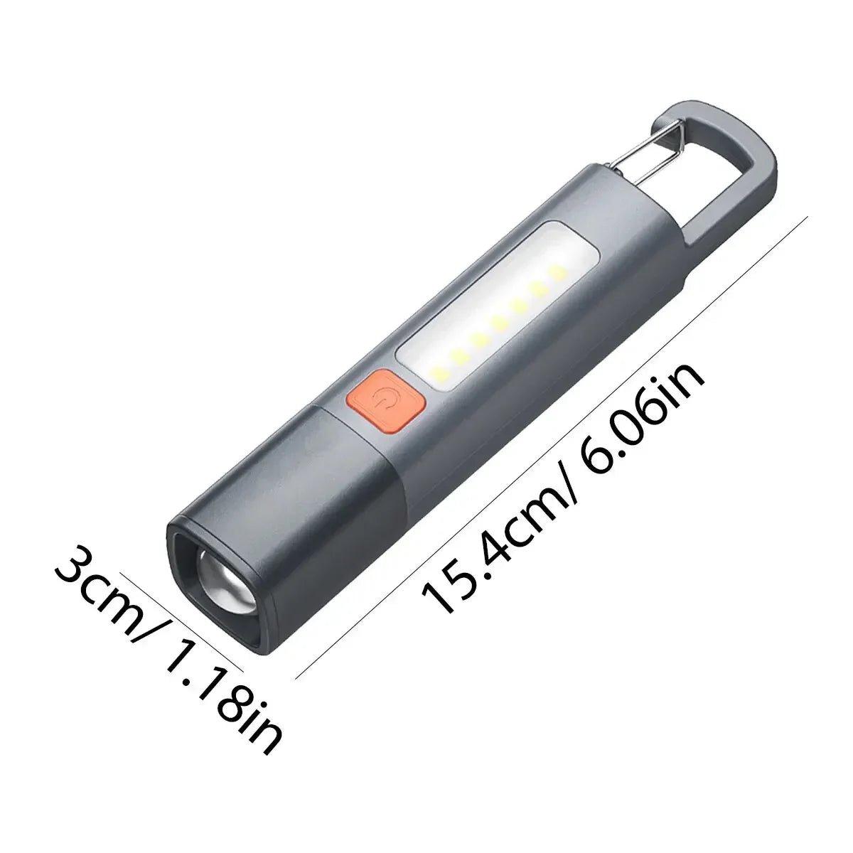 Portable USB Rechargeable LED Flashlight - Strong ABS Body