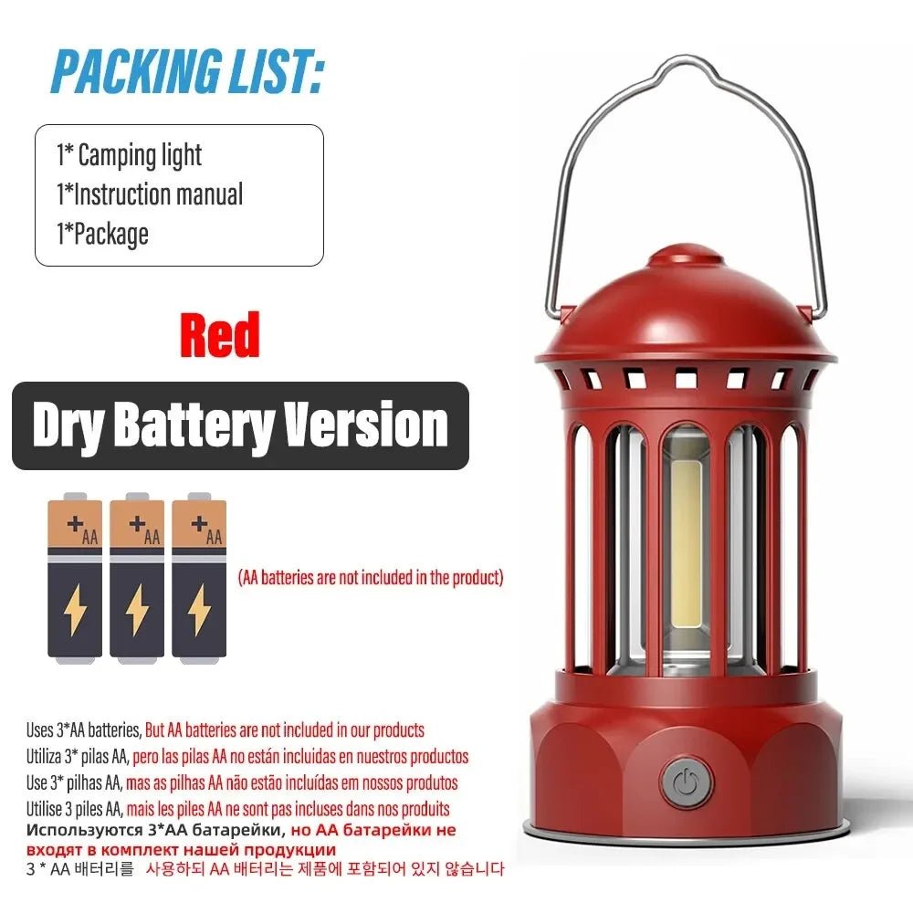 Vintage Roman Pillar LED Camping Lantern - Rechargeable
